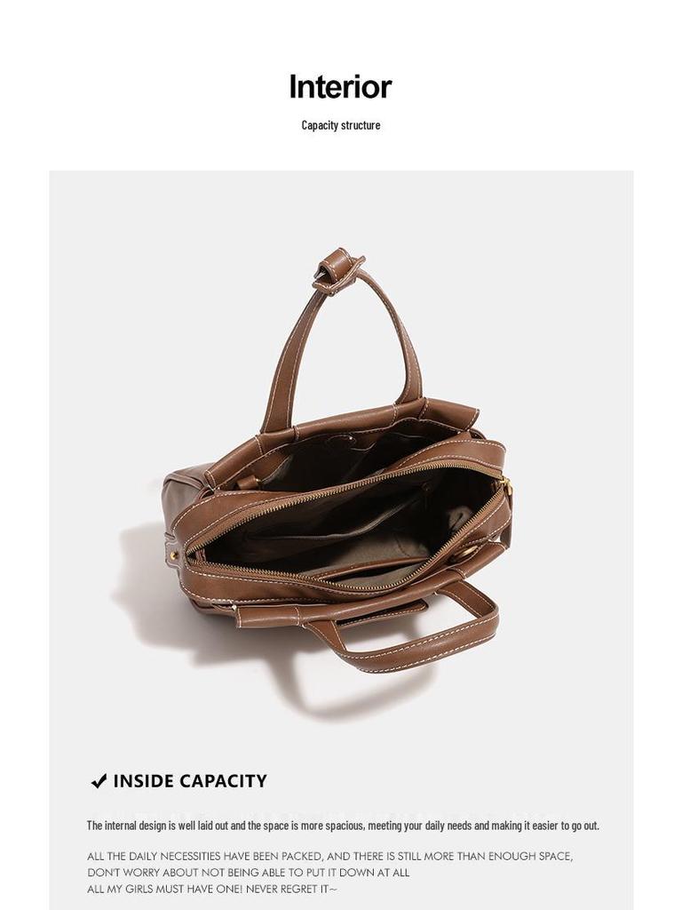 Celebrity Style High-End Leather Texture Tote - Small Crossbody & Shoulder Bag