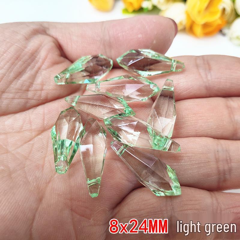 Crystal Pillar Lampshade Beaded Curtain Accessories - 8x24MM Water Drop Transparent Acrylic Loose Beads Pendants