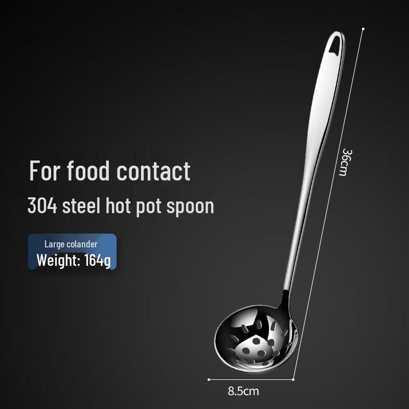 ZISIZ Stainless Steel Long Handle Slotted Spoon & Ladle Set