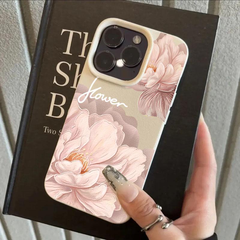 Diagonal Large Flower For IPhone 17 Cases IPhone 15 12 13 14 16 Pro Max Max 11 12 Plus IPhone16 Clear Shockproof Cover Funda