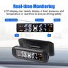 Rotary Display Digital TPMS Car Tire Pressure Monitoring System Alarm Tyre Pressure Temperature Tester 4 TPMS Sensors Solar TPMS