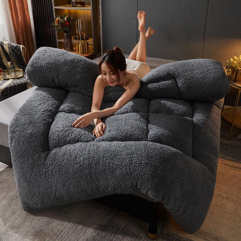 

Уютный зимний наматрасник из овечьей шерсти – Мягкий, толстый пад для общежитий и односпальных кроватей 60x120cm (Random color) серый