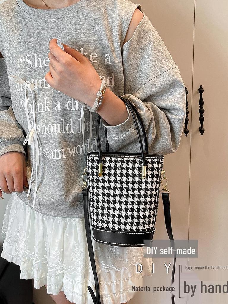 2025 DIY Song Brocade Fabric Large Bucket Shoulder Bag - Chinese Style