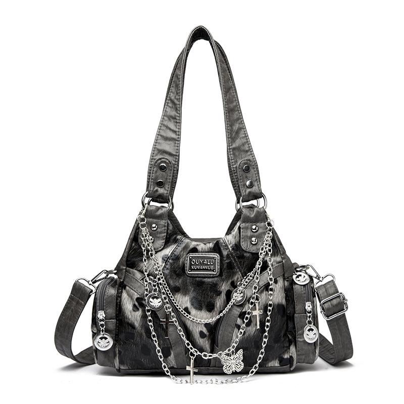 2026 Nuevo Bolso de Hombro Cruzado Estampado de Leopardo Europeo y Americano Bolso Tote de Calidad Tendencia