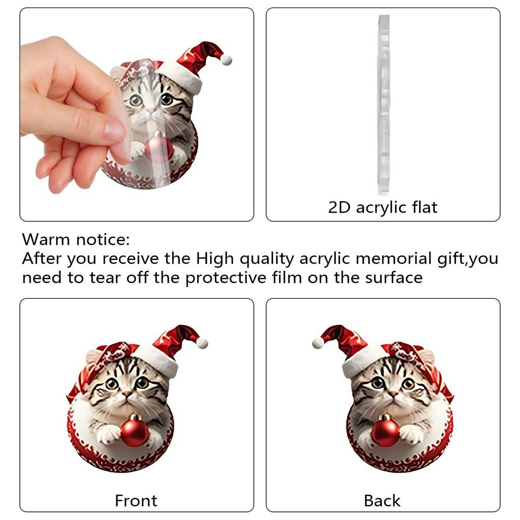 Christmas Cat Themed Acrylic Advent Calendar With Hanging Ornaments For Holiday Decor And Gift Giving