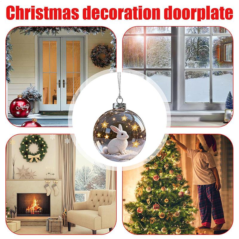 8Cm Transparent Acrylic Ball Cardinal/Hummingbird Pattern Creative Tree Decoration Hanging Pendant For Home