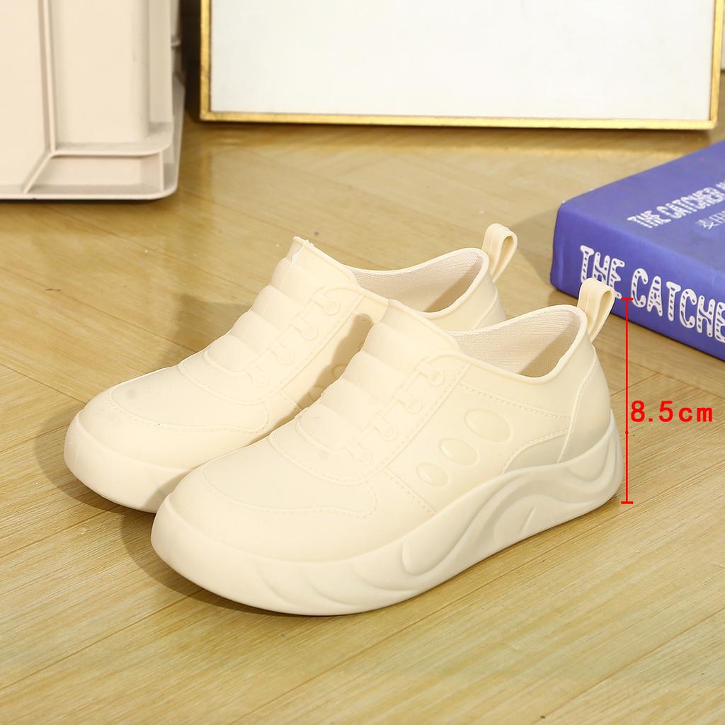 New Inner Height Increase Fashion Short Rain Shoes Women's Rain Shoes Car Wash Vegetable Waterproof Shoes Warm Work Water Shoes
