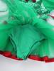 Girls Christmas Fairy Costume Short Puff Sleeves Sequined Striped Peplum Mesh Tutu Leotard Dress Hat Included