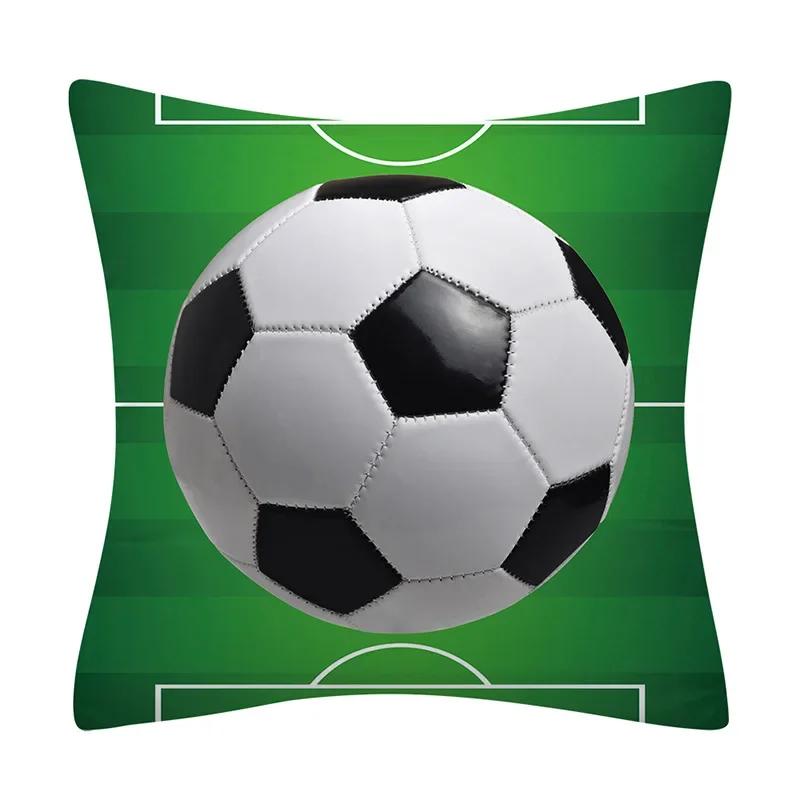 Football Basketball Rugby Double-Sided Printed Pillow Cover Short Plush Suitable Living Rooms Bedrooms Sofas Throw Cushion Cover