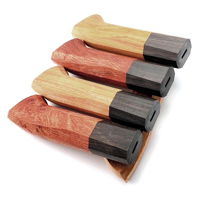 Natural Solid Wood Japanese Style Kitchen Knife Octagonal Wooden Handle Scales Diy Making Accessories Parts