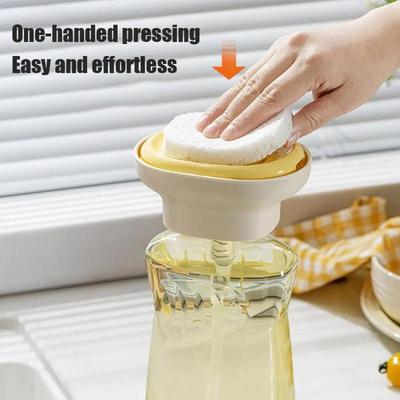 Mutfak Bulaşık Sabunu Dispenser Şişesi Lavabo Deterjan Köpürtme Kutusu Ovma Pedi Fırça Saklama Dispanseri Basıcı