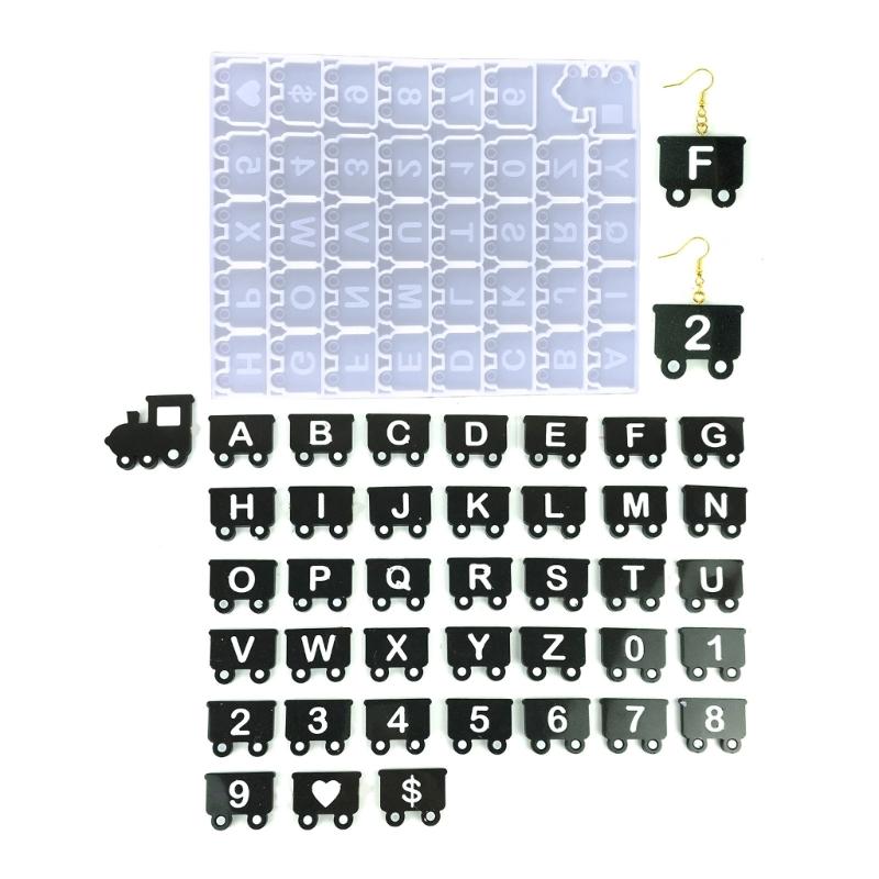 Resin Keychain Earrings Molds DIY Alphabet Number Casting Mold Jewelry Craft Making Tools for Making Hanging Ornaments