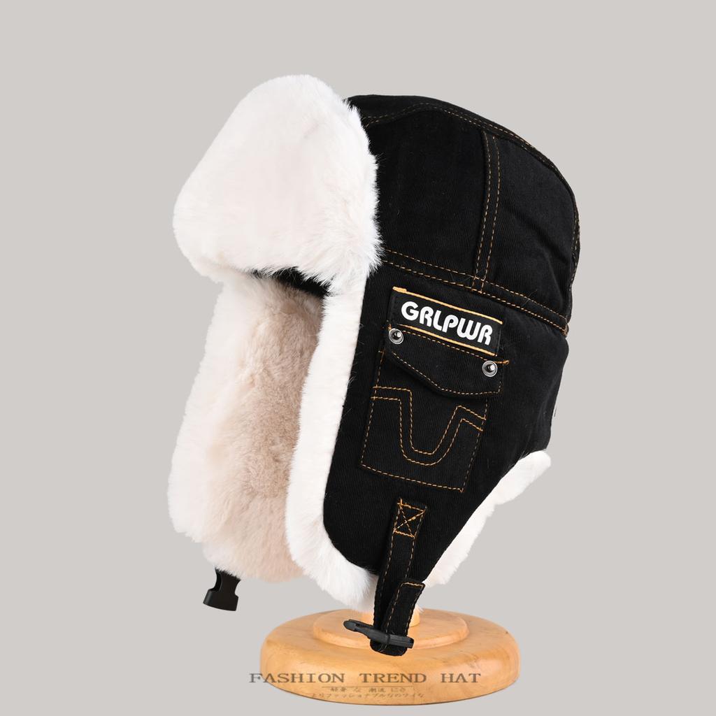 Winter Thick Cotton Hat Warm Ear  Hat Riding Electric Bike Cold-proof Skiing Flight Hat