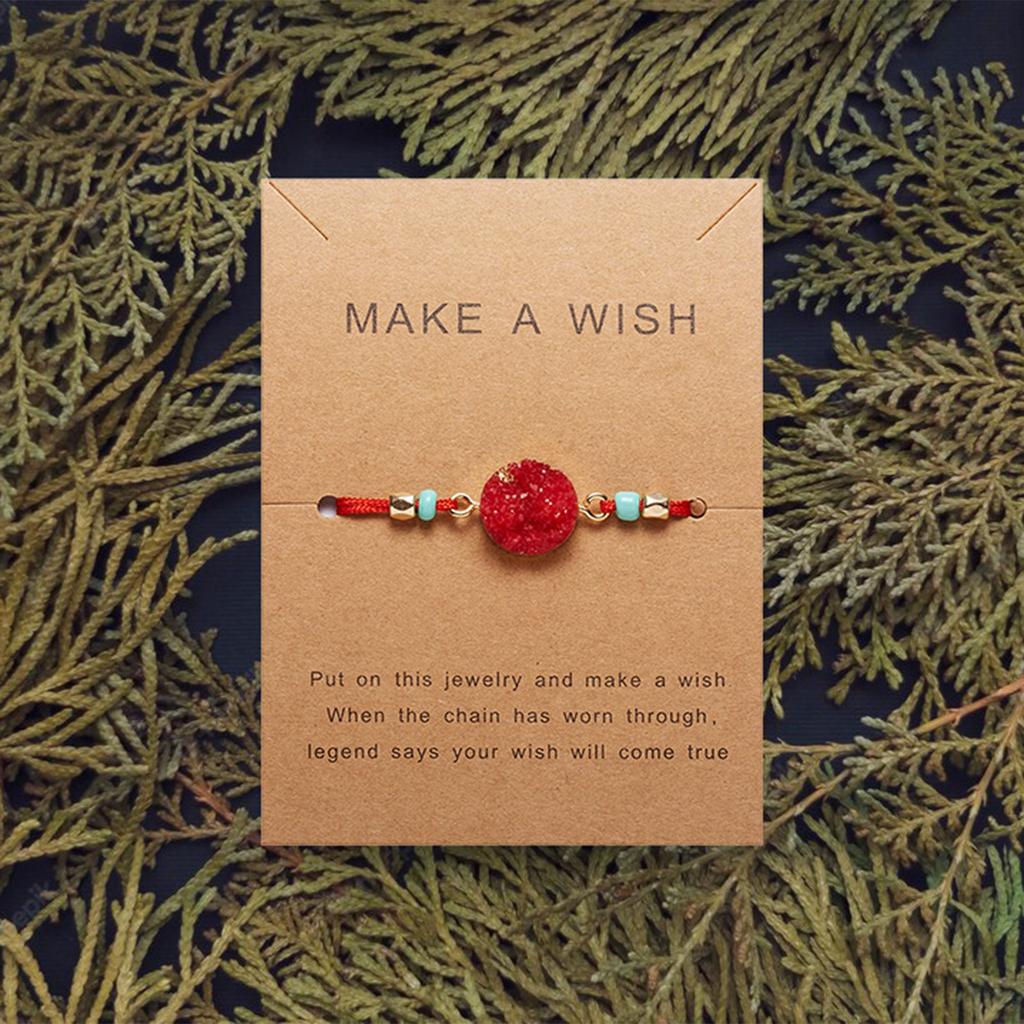 Natural Stone Bracelet And Wishing Paper Exquisite Crystal Handwoven Bracelet Jewelry Gift Couple Friendship