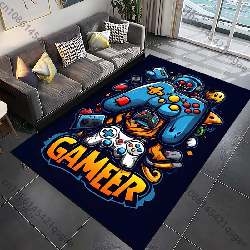 15 Sizes Modern Gamer Carpet Rug for Bed Room Living Room Bathroom Mat Creative Door Mat Cloakroom Home Decor Play Room Area Rug