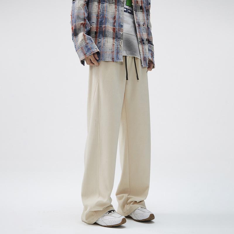 A-shaped casual pants men's elastic waist American high street heavy sweatpants trendy brand loose sports straight trousers