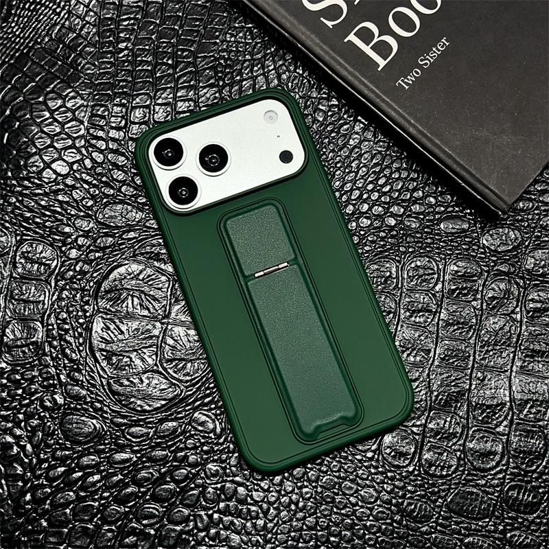 

Simple Matte TPU Fold Stand Holder Phone Case For Apple iPhone 17 16 15 14 Plus 13 12 Pro Max 11 17 Air Shockproof Fashion Cover iPhone 11