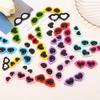 Bag of 100 Round Summer Heart Sunglass Flat Back Resin Cabochons DIY Craft for Souvenirs Artificial Style
