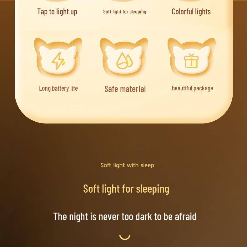 Soft Silicone LED Night Light for Eye Protection – Perfect for Bedside, Nursing, Sleep, and Decoration