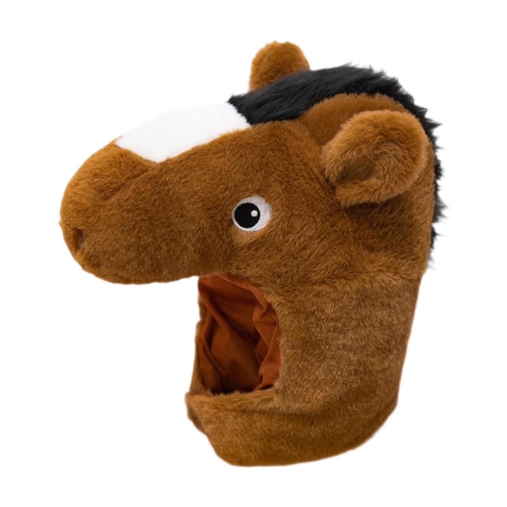 Year Horse Hat Plush Costume Animal Headwear for Pub Dress up Kids Adults