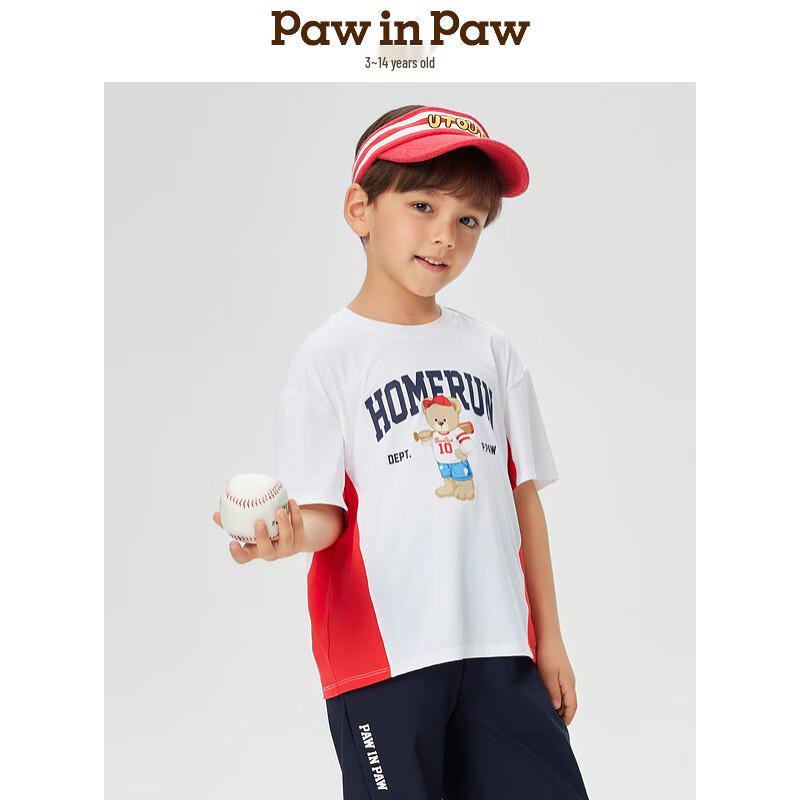 PawinPaw Boys Cartoon Bear Crew Neck T-Shirt 120
