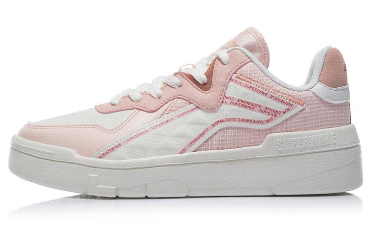 Li Ning Wave Superwave Lite Slip Resistant Abrasion Resistant Low top Skateboard Shoes Women s Pink White AGCR156-2 37