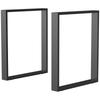 Table Legs, Set of 2, Rectangular, Screws Included, 60 X 72 Cm, Black