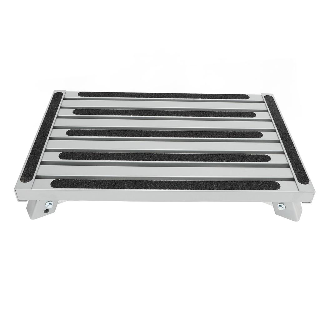 RV Step Stool Multifunctional Rubber Feet Silver Gray Stable Aluminum Alloy RV Foldable Step Stool