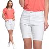 Women's Cotton Jeans Shorts With Pockets Comfortable Shorts MORAJ L WHITE