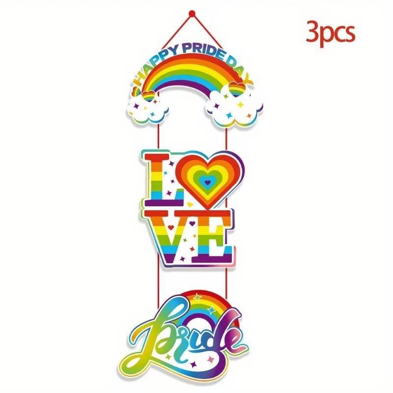 2 Set Celebrate Pride with Colorful Must-Have Party Accessory Rainbow Paper Door Hanging Decorations