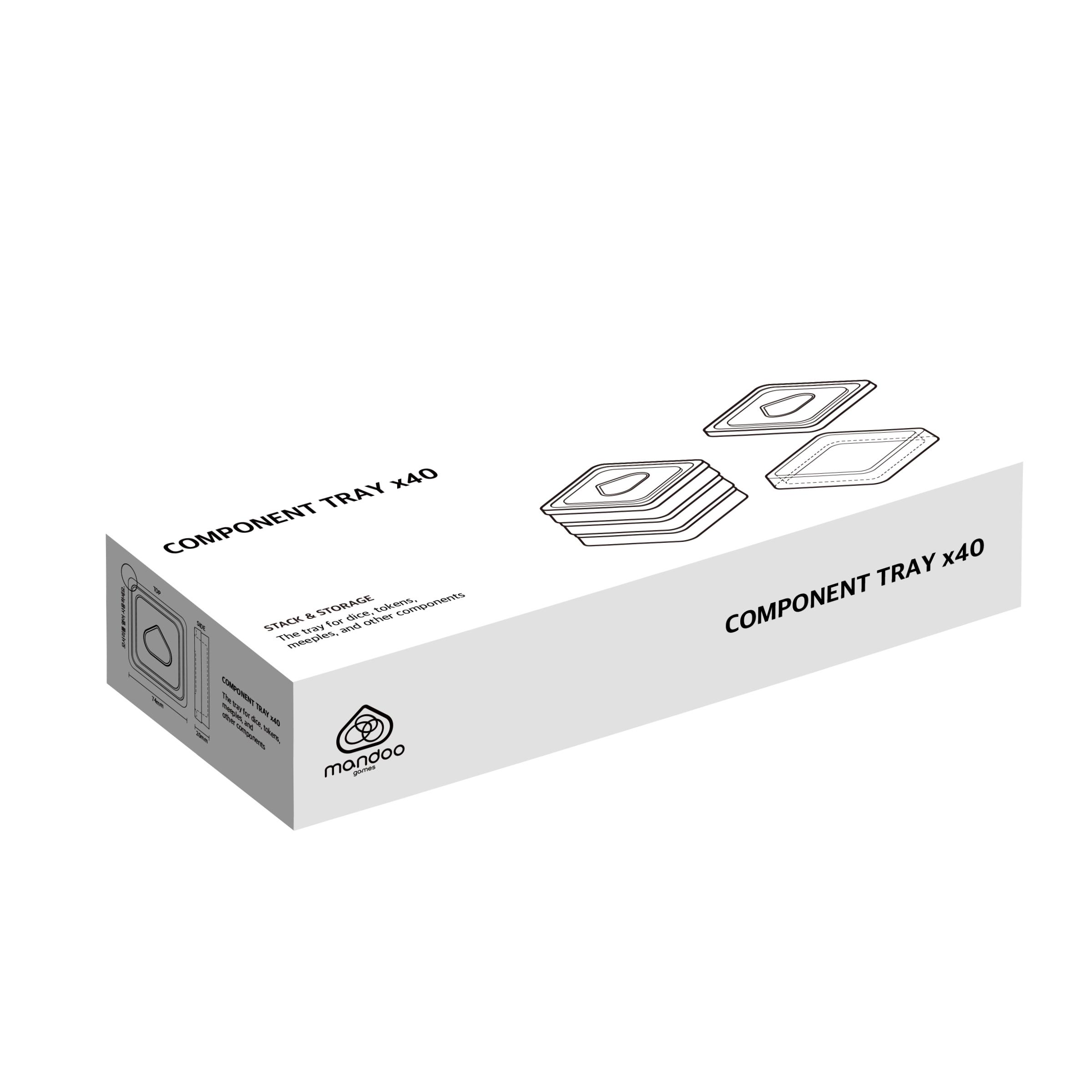 Board Game Component Tray Organizer - 40-Pack Storage