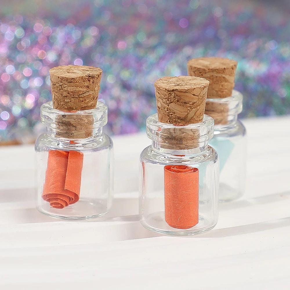 50/10Pcs Mini Clear Glass With Cork Message Bottles Empty Wishing Bottles Christmas Wedding Birthday Party Decoration Supplies