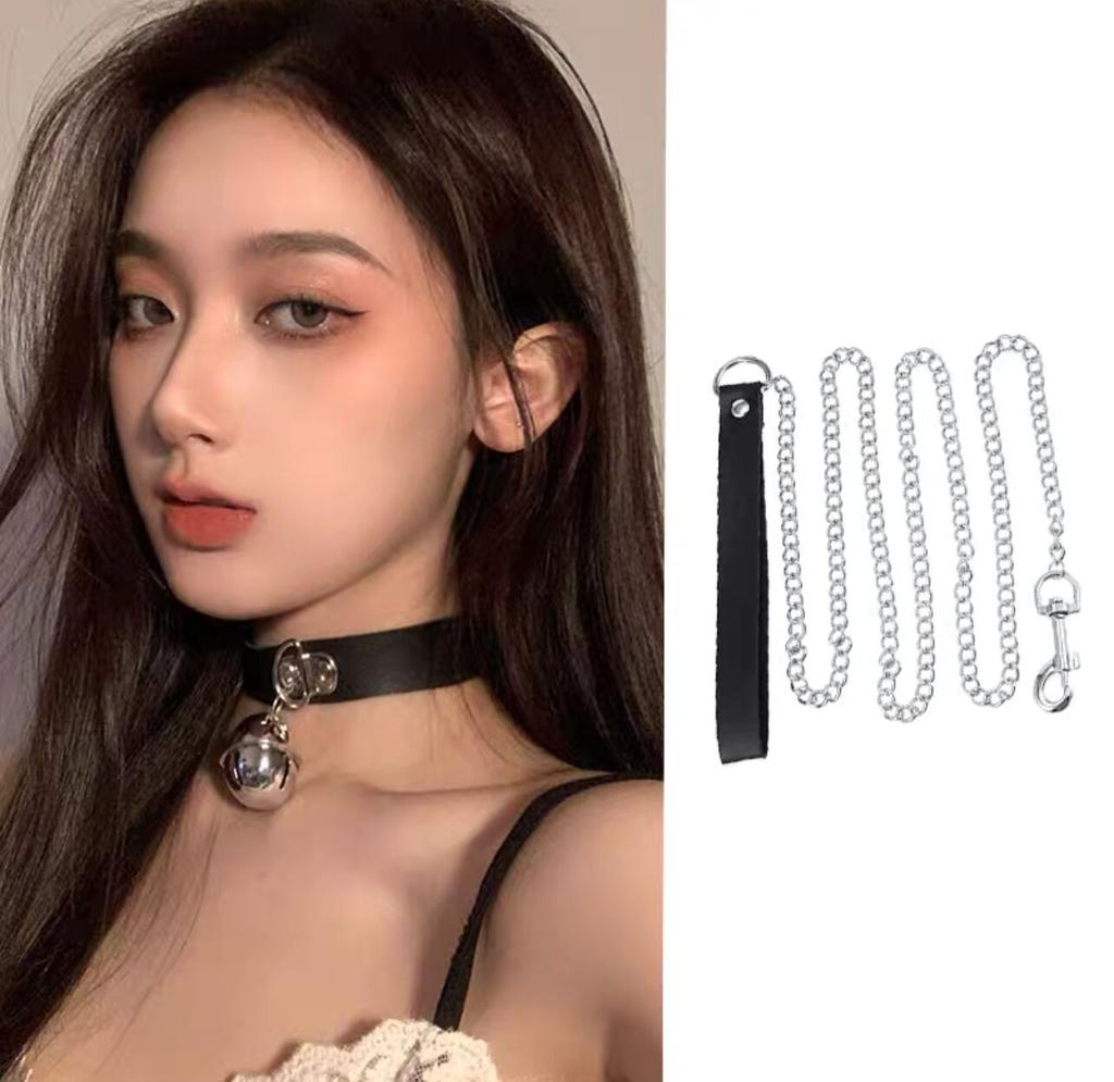 Punk Collar Pu Leather Cute Bells Circle Jewelry Collar Neck Strap Necklace Neck Chain Neck Chain Belt