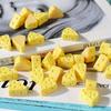 10 Mini Cheese Model DIY Craft Accessories - Realistic Yellow Cheese Blocks with Brown Mud Layer, Perfect for Jewelry, Home, and