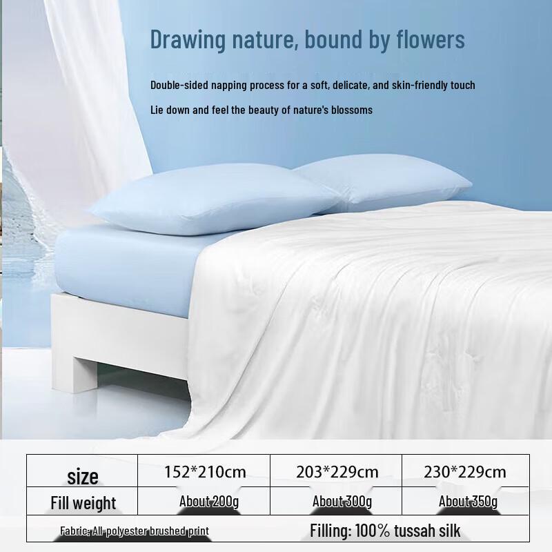 FUANNA Tussah Silk Summer Cooling Quilt