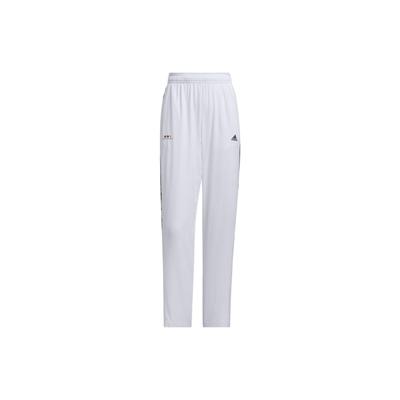 X Shuting Qiu Woven Pants With Three-Stripe Floral Embroidery Women Bottoms White IM8449