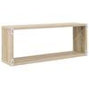 Cube Shelves Set of 2 Sonoma Oak Finish 60 X 15 X 23 Cm Particleboard