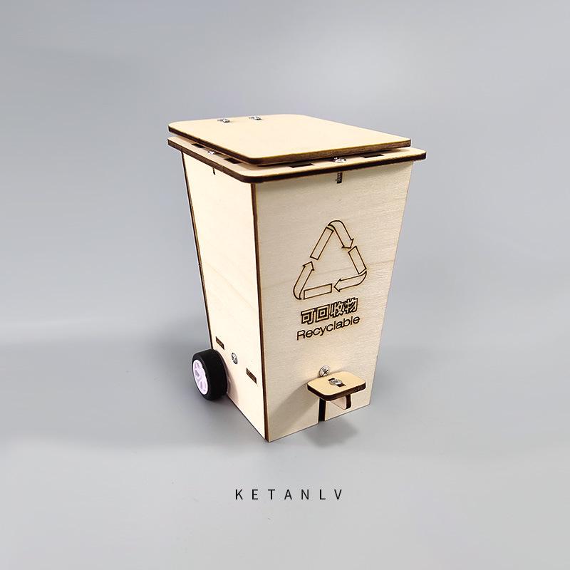 DIY STEM Flip-Top Trash Can Kit - Creative Invention Toy for Students