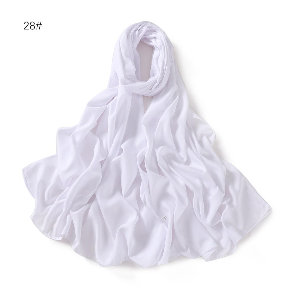 New Luxury Medine Silk Scarf For Women Muslim Plain Hijab Long Shawls Big Size Headscarf Wraps Islamic Turban Headband Bandana