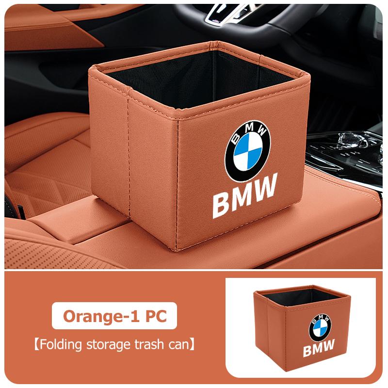 2025 Hot Car Trash Can Portable Foldable Storage Leather Garbage Bucket For BMW E46 E90 E60 F10 E39 F30 E36 E87 E90 E30 E53 F31