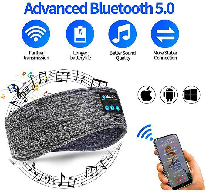 Wireless Bluetooth Music & Sleep Headband with Eye Mask