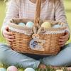 Yousheng 67 Bunny Easter Basket Tag Wooden Bunny Hanging Tag Funny Six Seven Rabbit Farmhouse Easter Sign for Spring Party Supplies