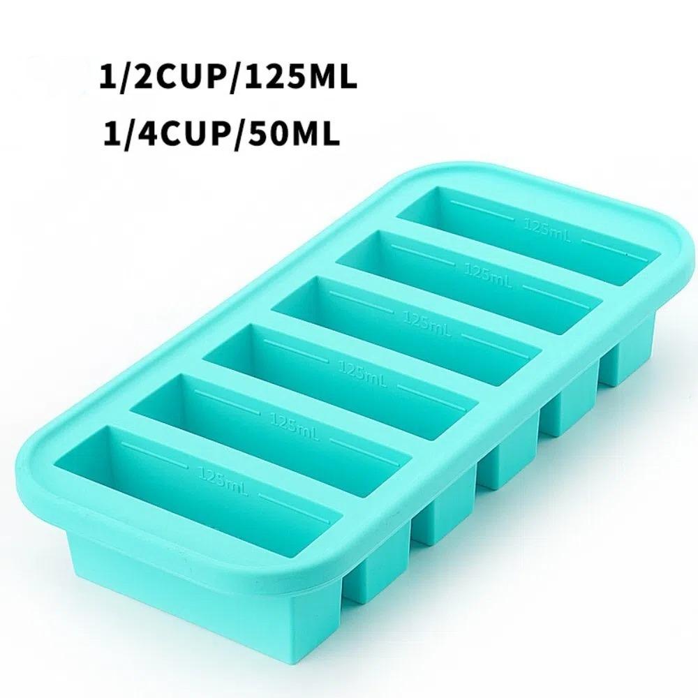 Creative 2/4/6 Grid Silicone Freezer Molds Non-toxic Fresh-keeping Meal Prep Container with Lids Wine Ice Blocks Maker Bar Pub