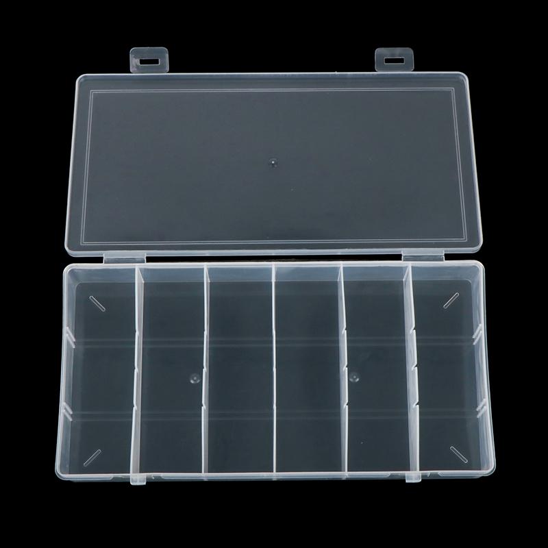 6 přihrádek plastový úložný box praktický box na nářadí průhledné PP krabičky pouzdro na korálky a šperky organizér kontejner
