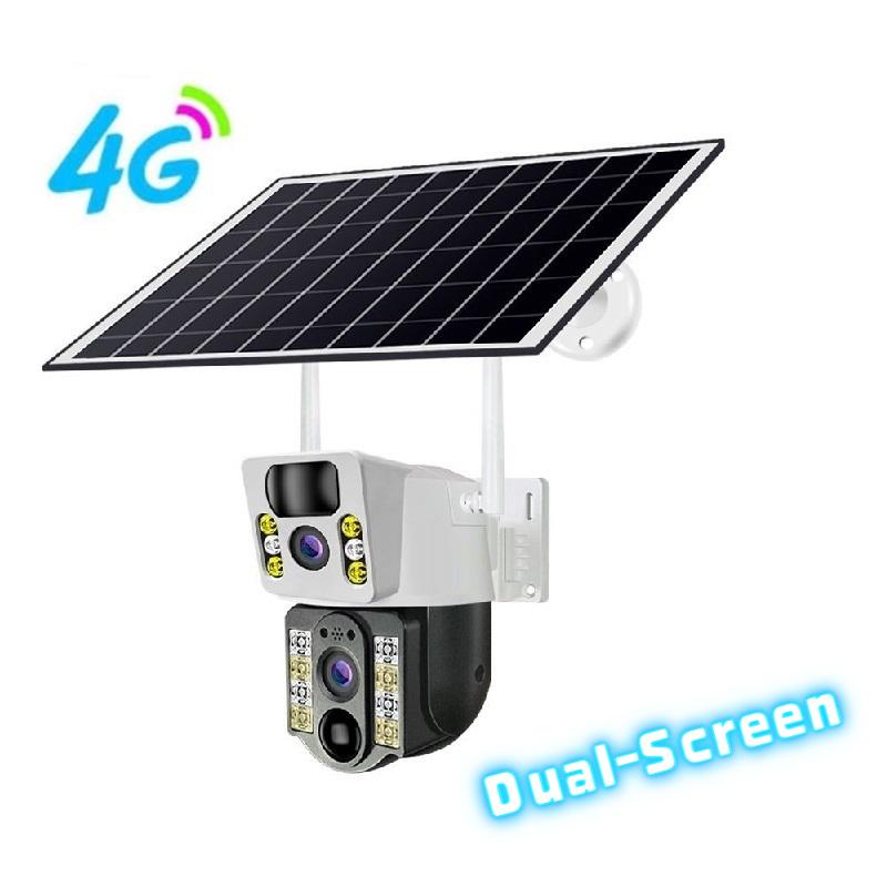 WIFI/4G Smart Solar Surveillance Camera, Available with 1, 2 or 3 Lenses (Single/Dual/Triple Screen), HD Night Vision CCTV