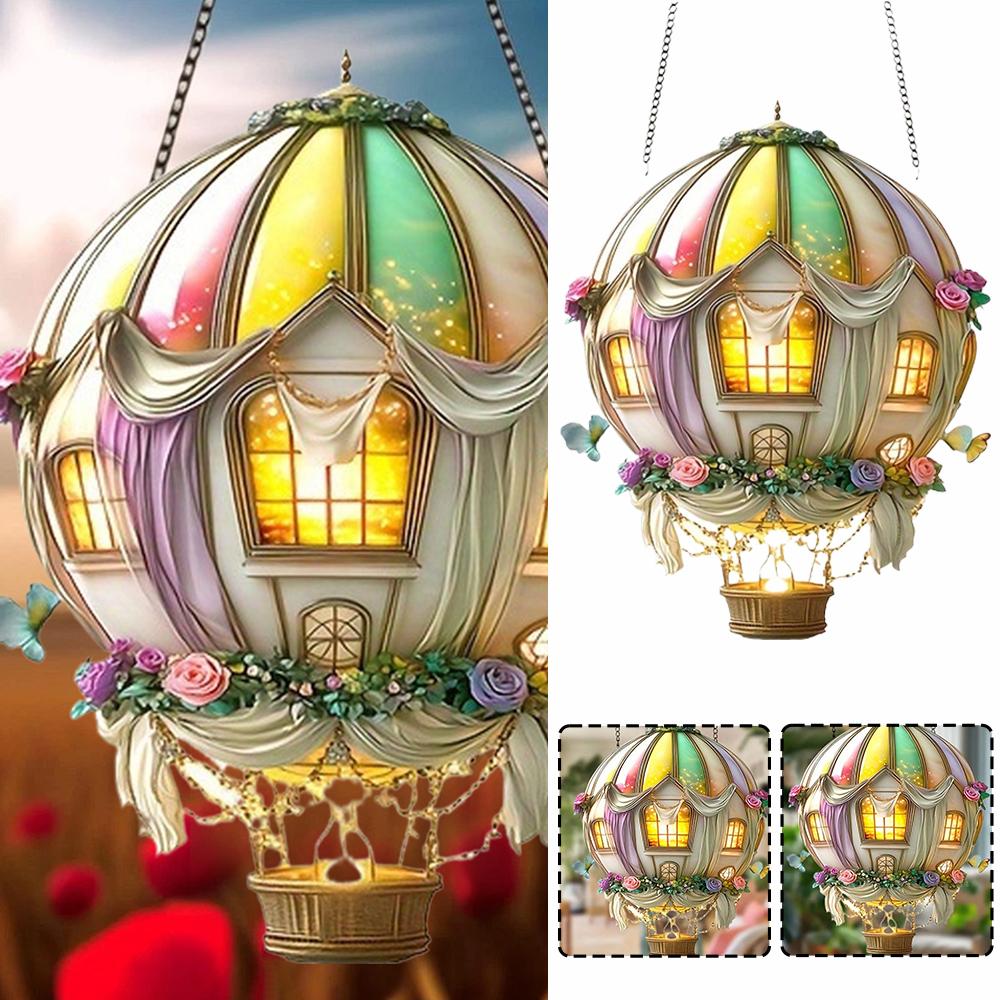 Hot Air Balloon Sun Catcher, Floral Window Perfect Day Choice Decoration, Ideal Romantic Valent A8X5