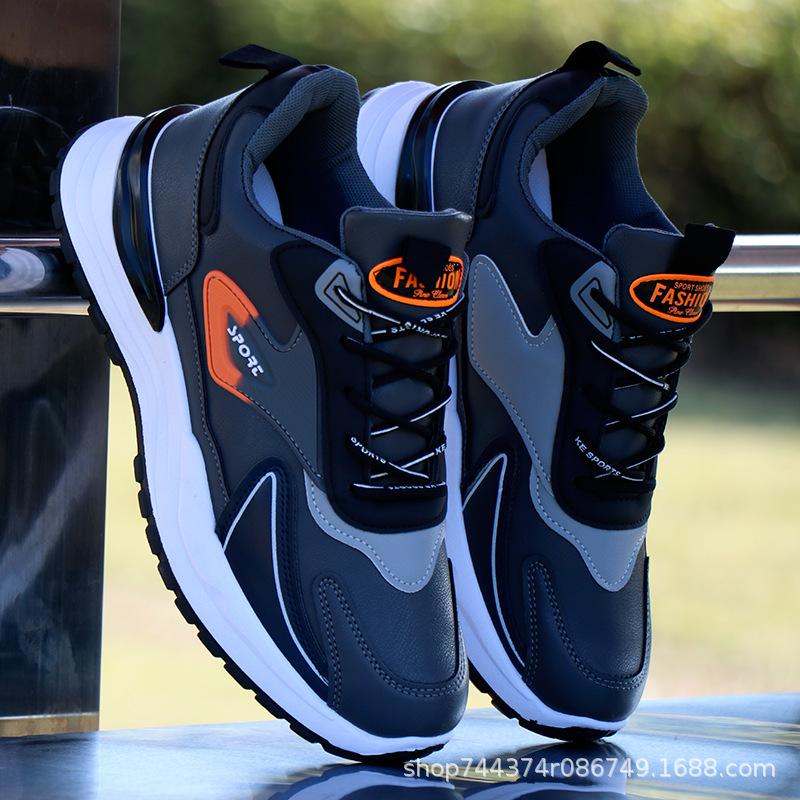 Shoes Casual running shoes Leather surface Waterproof outdoor soft sole Student sports dad shoes Comfortable and non-slip