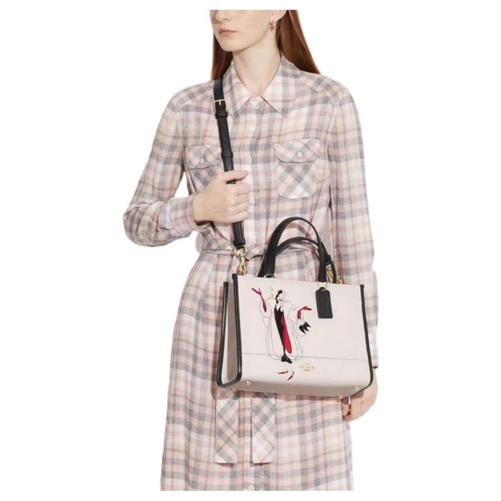 Coach X Disney Dempsey 29 Crossbody Tote Bag With Cruella Print Women Handbags White CC946-IMCAH