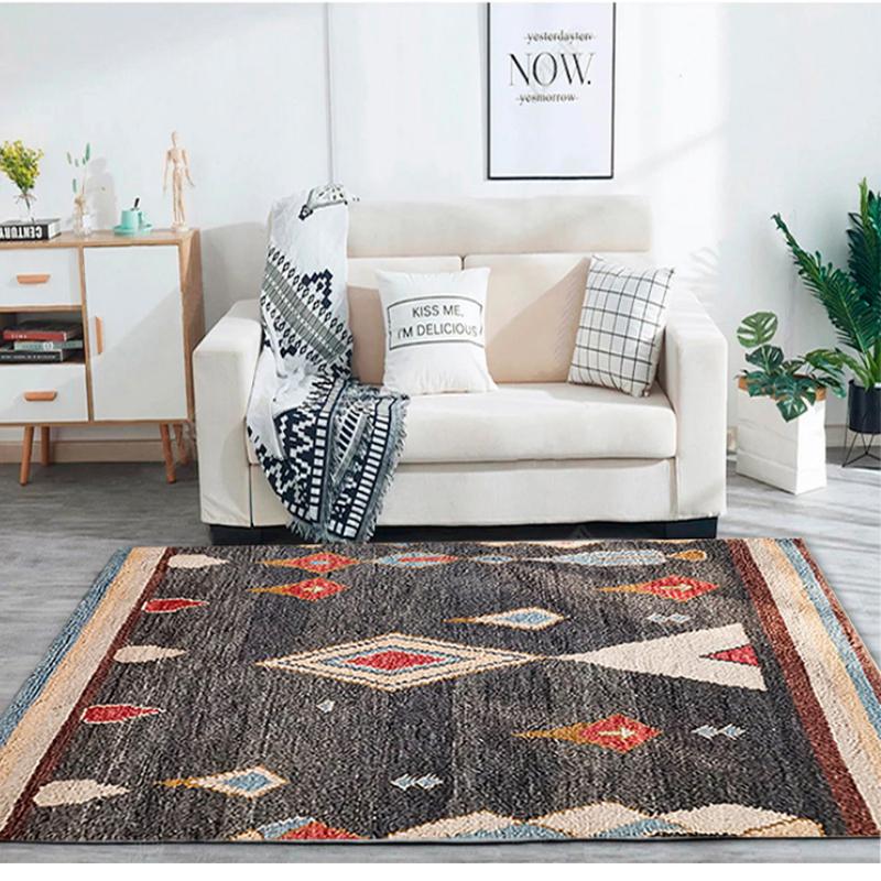 Ethnic Style Rugs for Bedroom Morocco Living Room Decoration Large Area Carpet Soft Fluffy Floor Mat Colorful Plush Bedside Rug