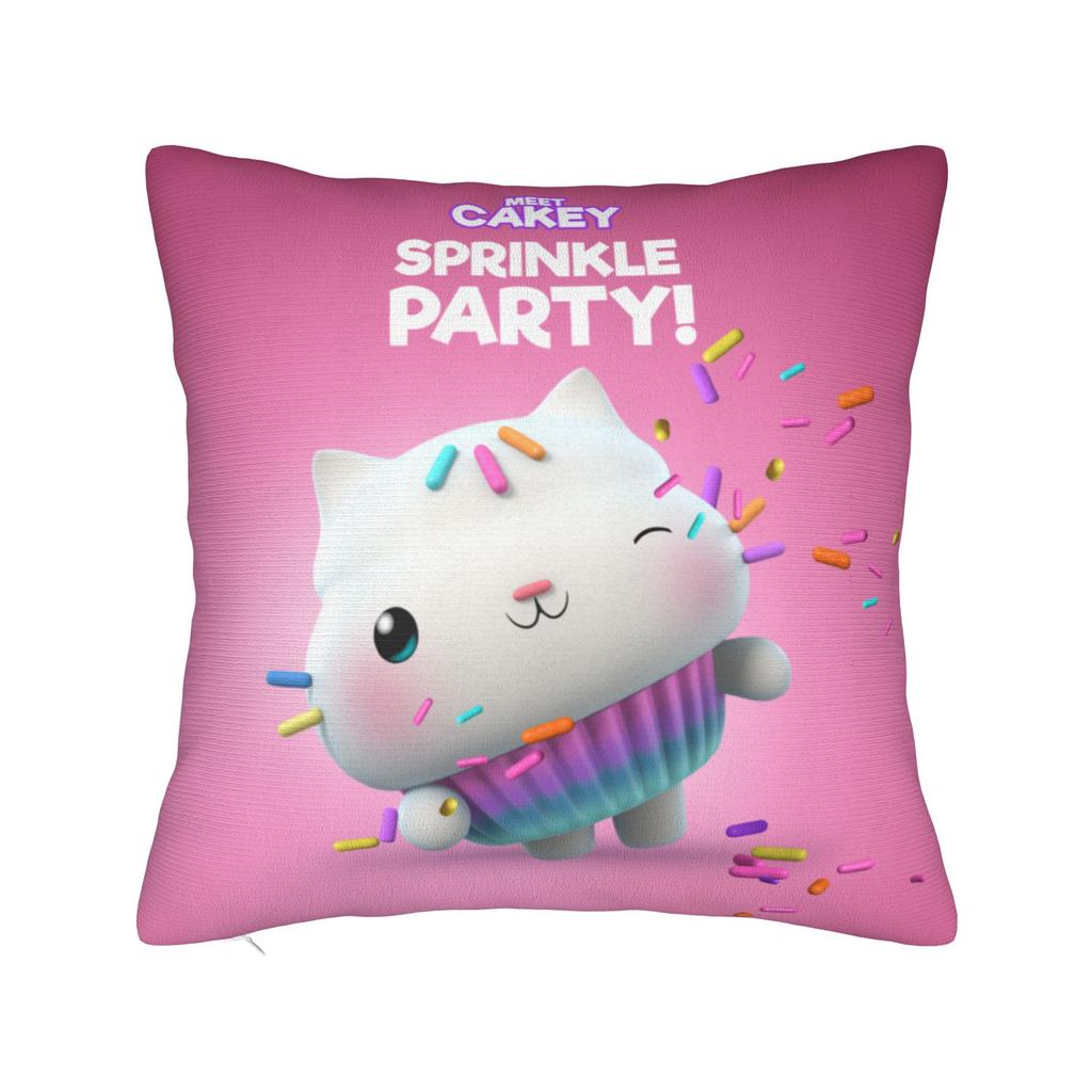 Gabby Dollhouse Cartoon Pillowcase Polyester Cushion Cover Decorative Cute Animals Pillow Case Cover Home Square 45X45cm